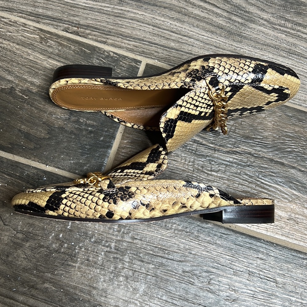 Tory Burch Leather Snake Python Embossed Mule 7.5 - image 5
